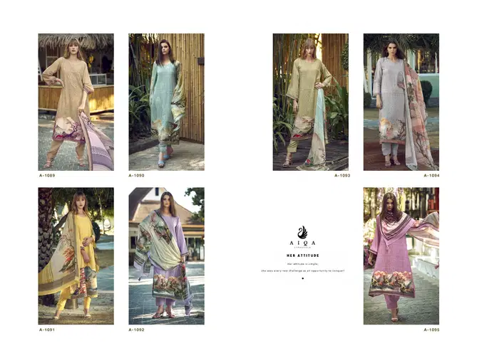 Lavender By Aiqa Fancy Work Muslin Printed Salwar Kameez Wholesale Shop In Surat